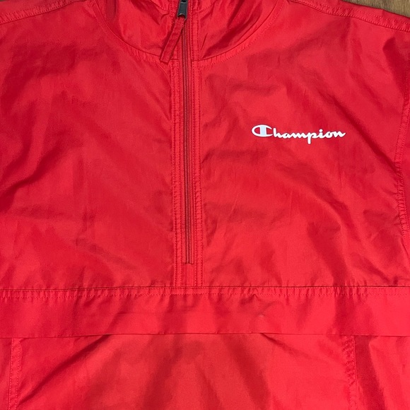 Champion Windbreaker Jacket Hooded Women’s Sz Small Red - Picture 3 of 6
